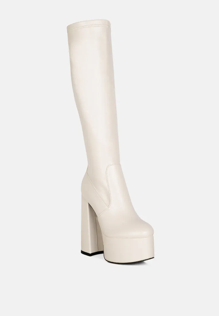Coraline High Block Heeled Calf Boots By Ruw