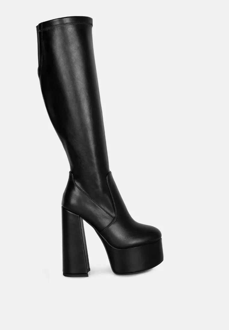 Coraline High Block Heeled Calf Boots By Ruw