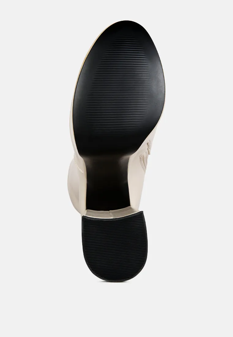 Coraline High Block Heeled Calf Boots By Ruw