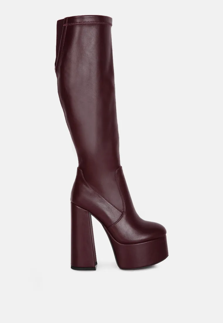 Coraline High Block Heeled Calf Boots By Ruw