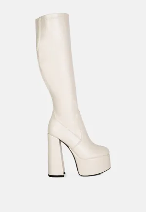 Coraline High Block Heeled Calf Boots By Ruw