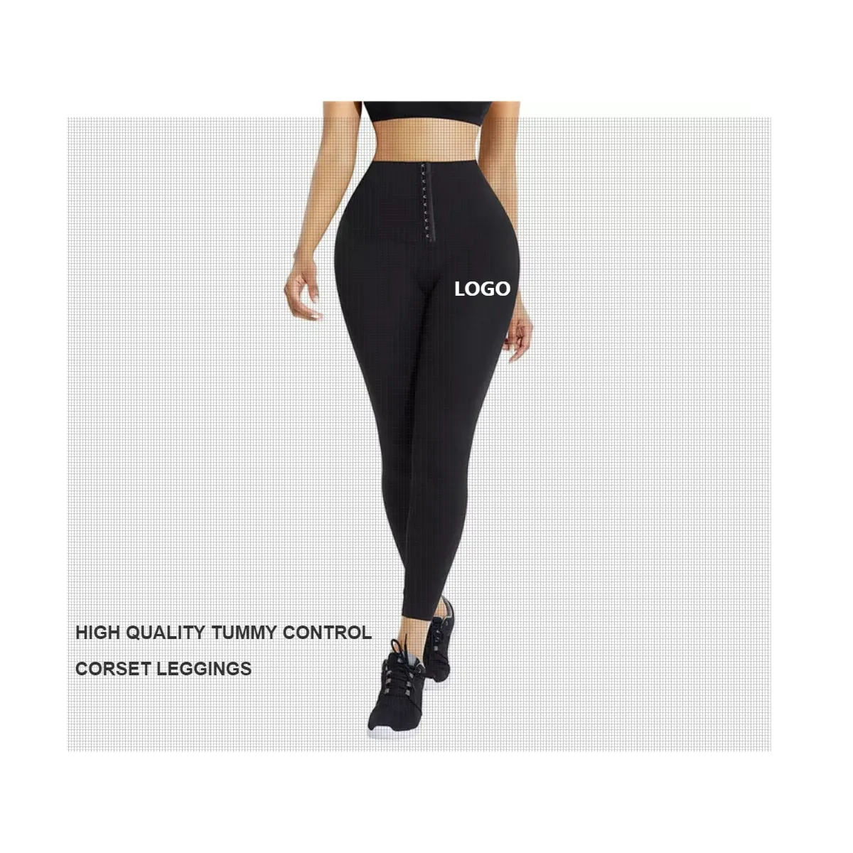 Custom Logo Breathable Adjustable Hooks Waist Trainer Corset Leggings Fitness Wear High Waist Yoga Pants