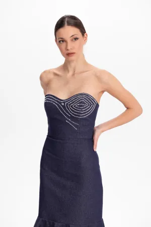 Denim corset dress