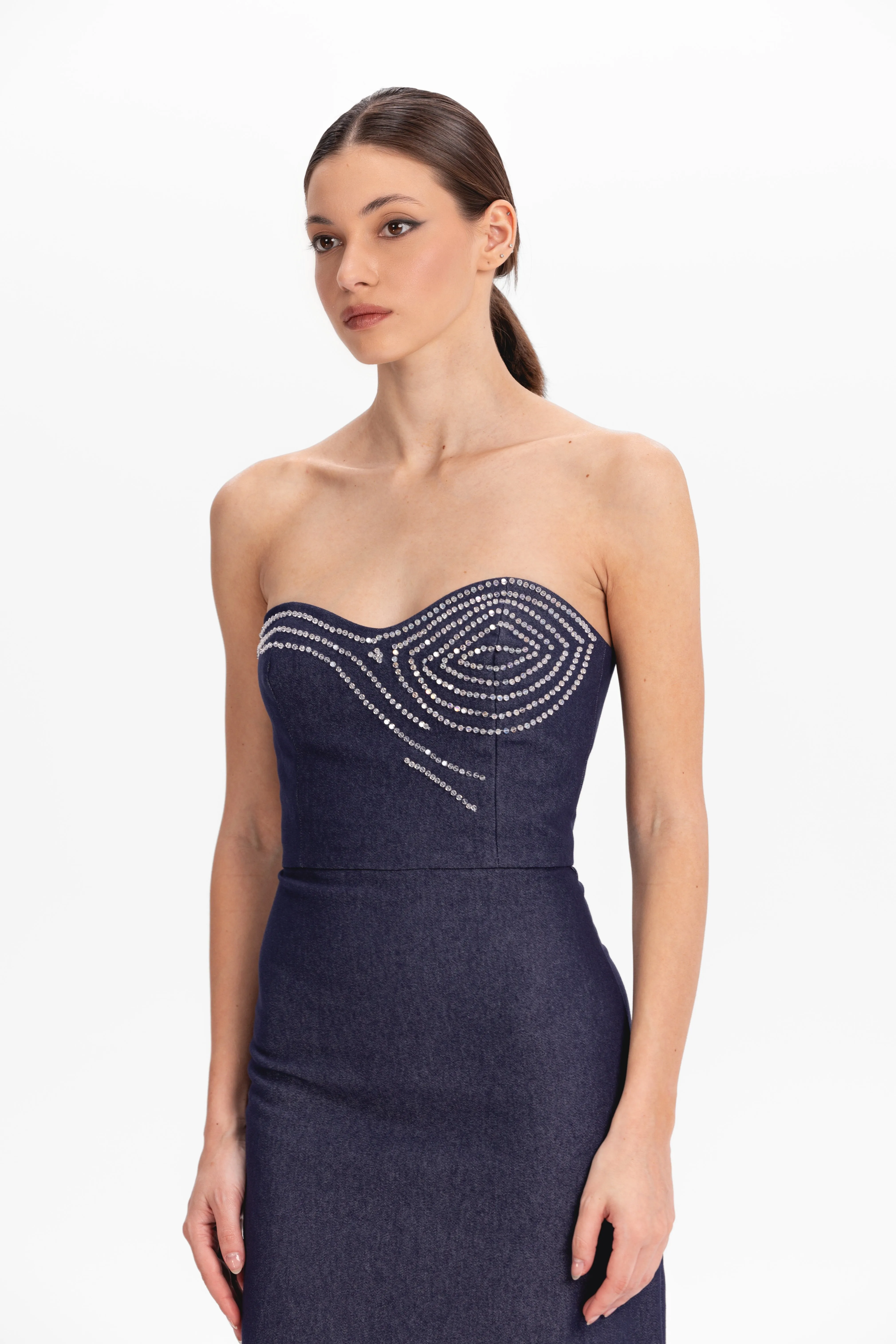 Denim corset dress
