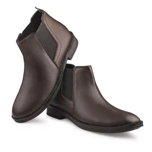 Dusk N Dazzling Brown Chelsea Boots  For Men
