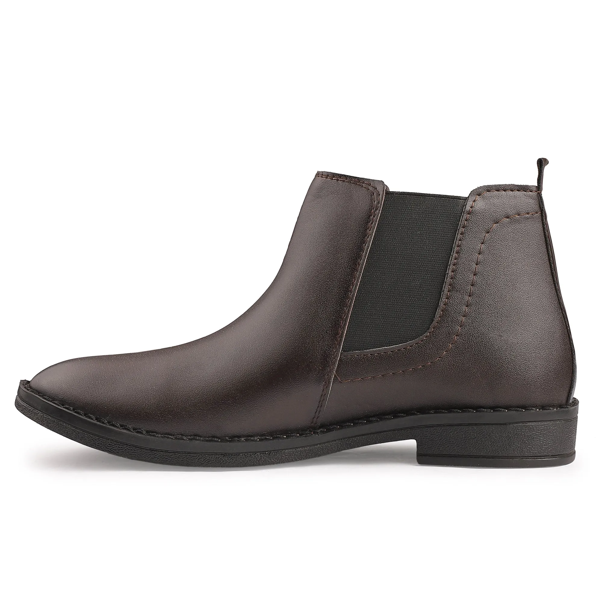 Dusk N Dazzling Brown Chelsea Boots  For Men