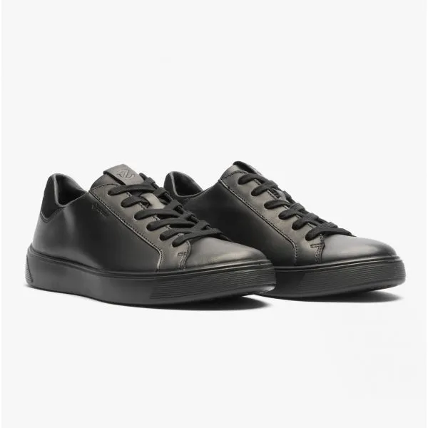 ECCO STREET TRAY Mens Leather Trainers Trainers Black