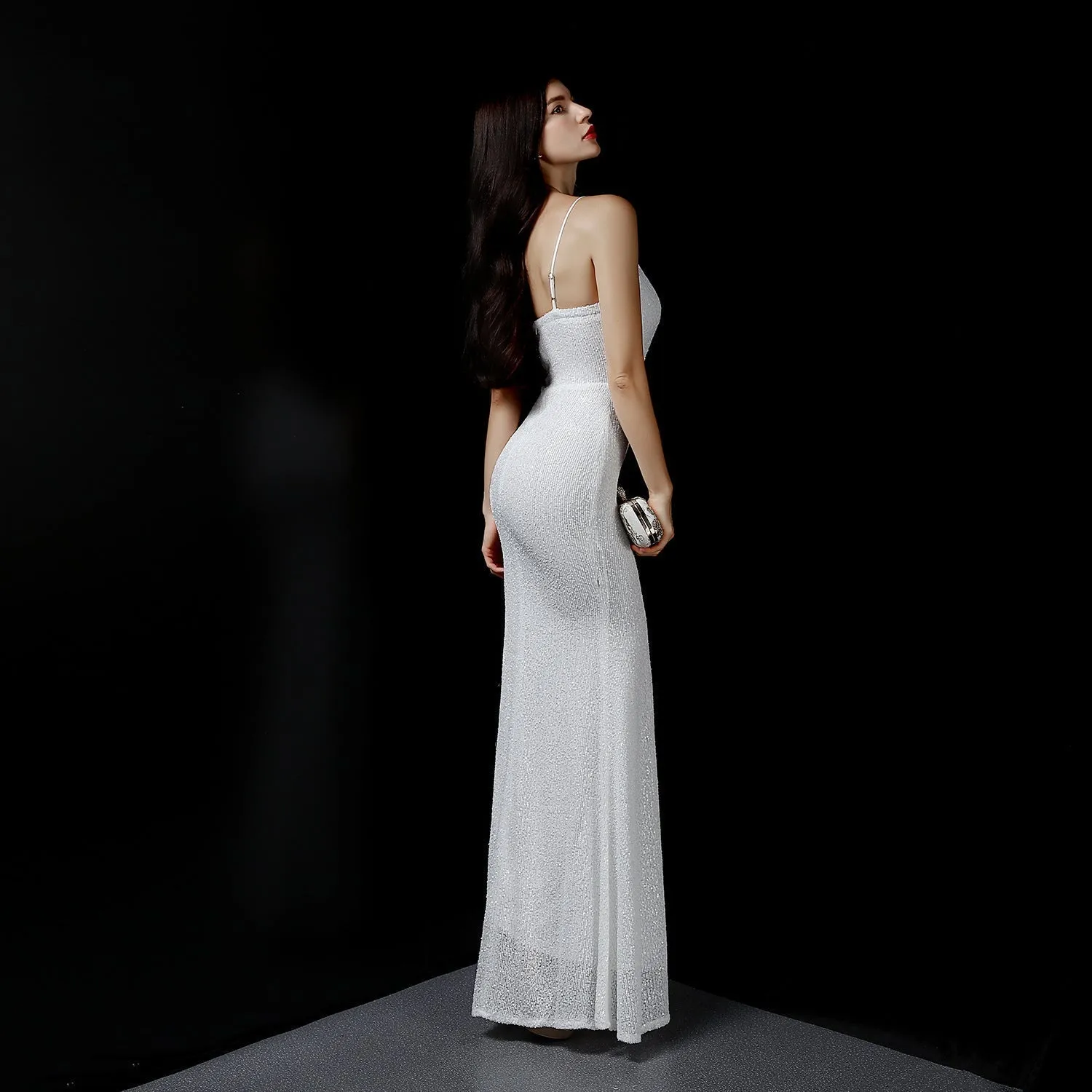 Emma sequined Formal slit dress