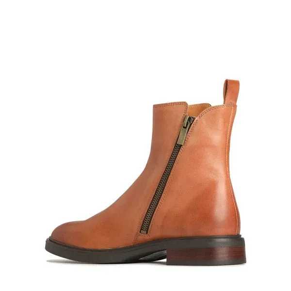 EOS - BLAINE LEATHER ZIPPER ANKLE BOOT Brandy