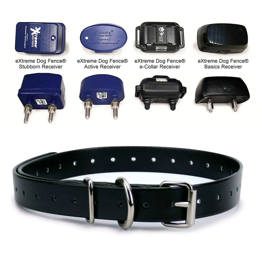 Extreme Dog Fence TPU Coated Nylon Collar Strap - Black