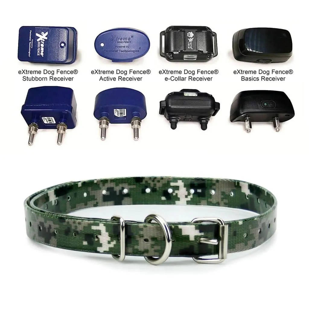 Extreme Dog Fence TPU Coated Nylon Collar Strap - Camo