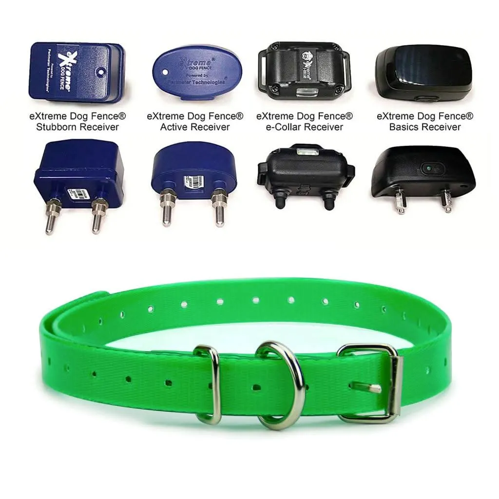 Extreme Dog Fence TPU Coated Nylon Collar Strap - Green