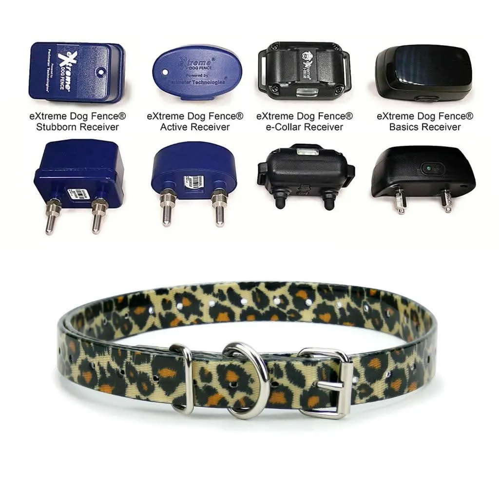 Extreme Dog Fence TPU Coated Nylon Collar Strap - Leopard