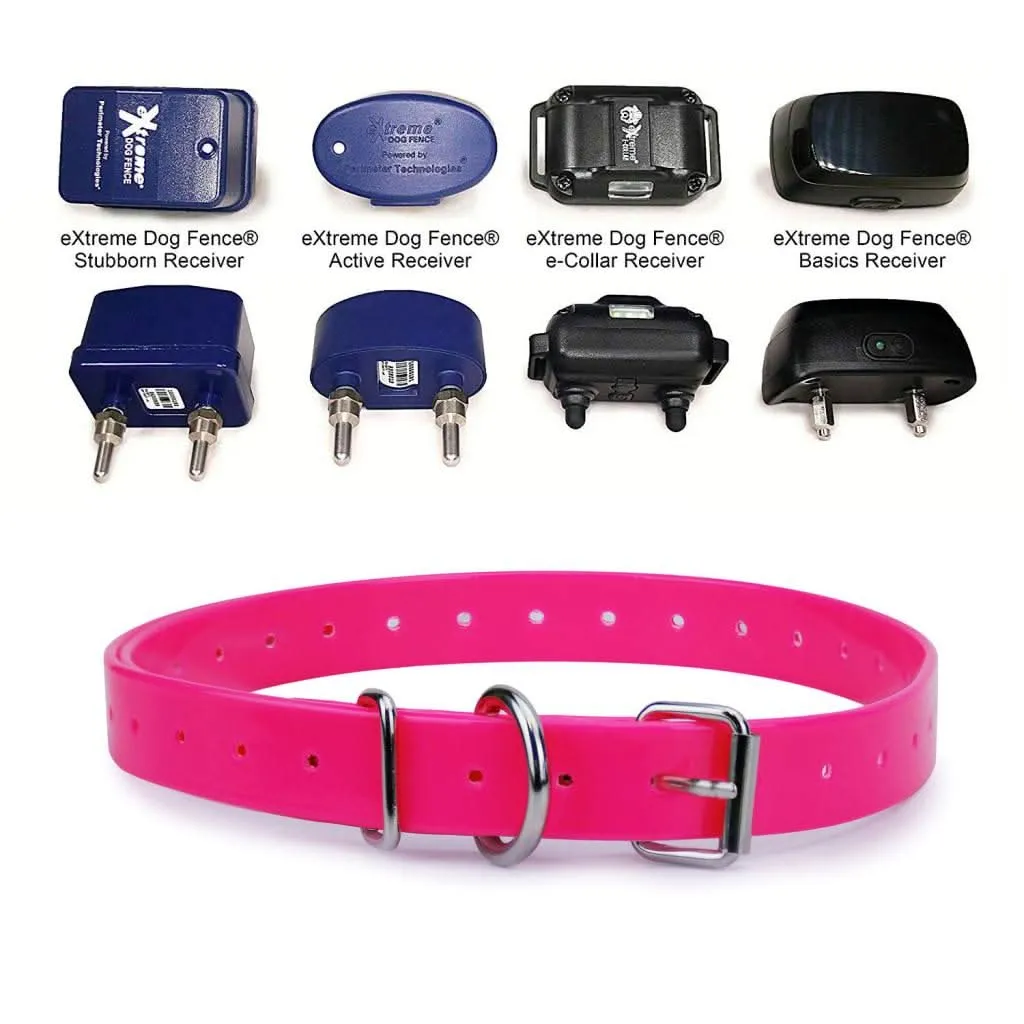 Extreme Dog Fence TPU Coated Nylon Collar Strap - Pink