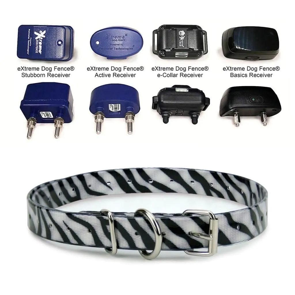 Extreme Dog Fence TPU Coated Nylon Collar Strap - Zebra