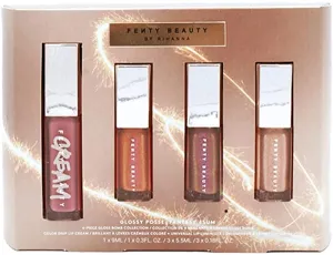 Fenty Glossy Posse Fantasy 4Sum Gloss Bomb Set - Candy Milk, Fenty Glow Fantasy, Hot Chocolate Fantasy, Champ Stamp Fantasy