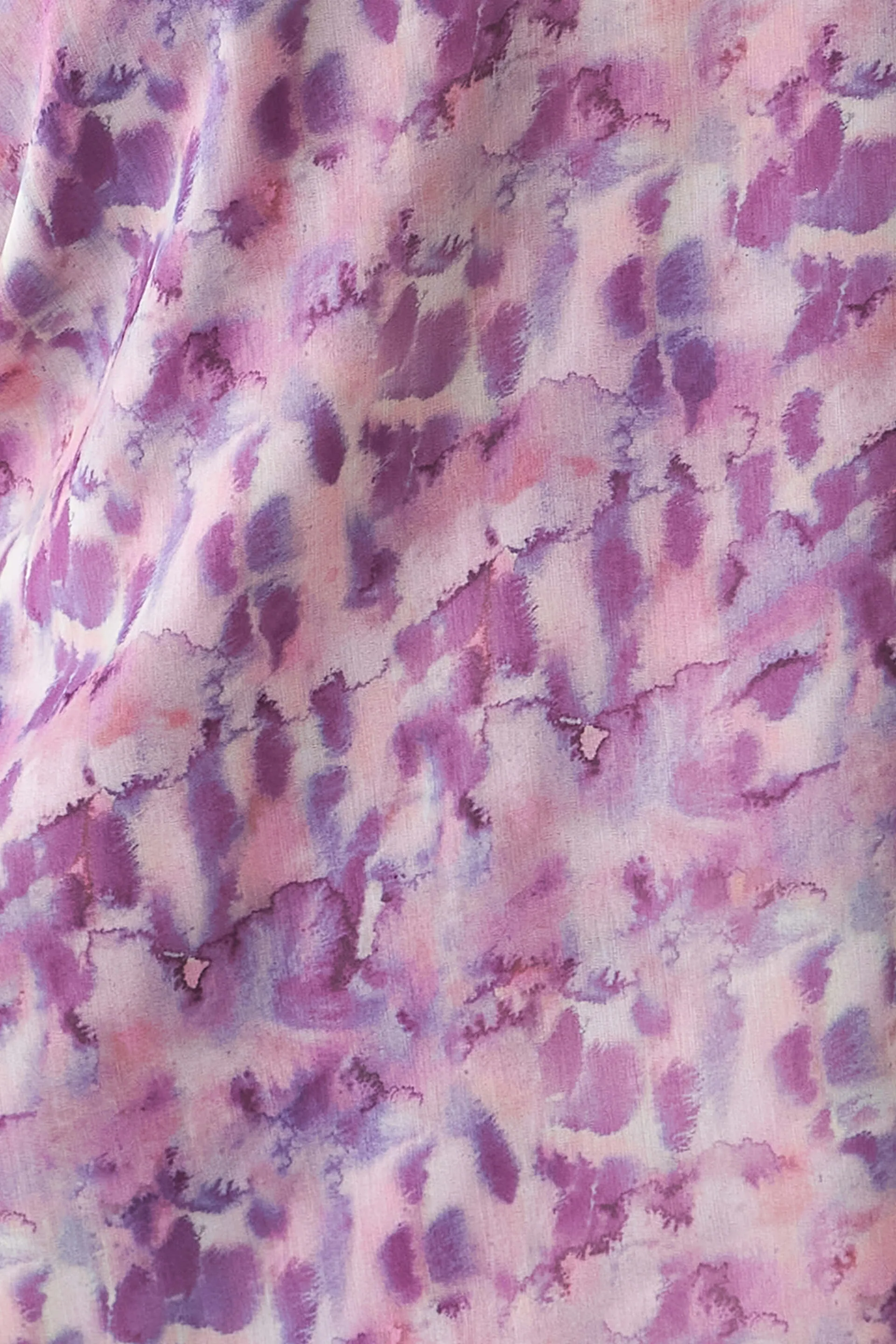 Flora Abstract Ruffled Top - Purple/White