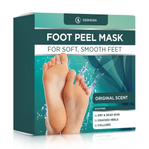 Foot Peel Mask - 4 Pack of Regular Size Skin Exfoliating Foot Masks for Dry, Cracked Feet, Callus, Dead Skin Remover for Baby Soft Feet, Original Scent
