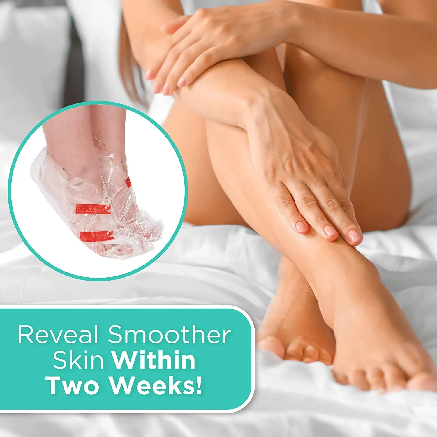 Foot Peel Mask - 4 Pack of Regular Size Skin Exfoliating Foot Masks for Dry, Cracked Feet, Callus, Dead Skin Remover for Baby Soft Feet, Original Scent