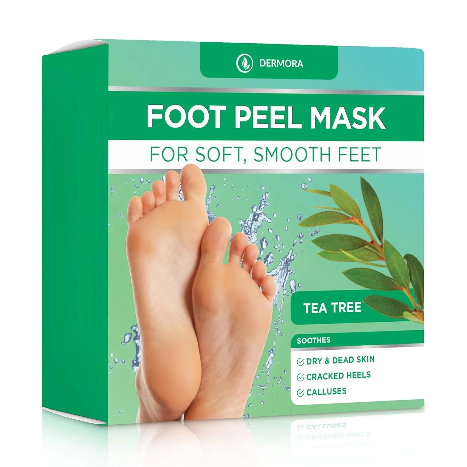 Foot Peel Mask - 4 Pack of Regular Size Skin Exfoliating Foot Masks for Dry, Cracked Feet, Callus, Dead Skin Remover for Baby Soft Feet, Original Scent