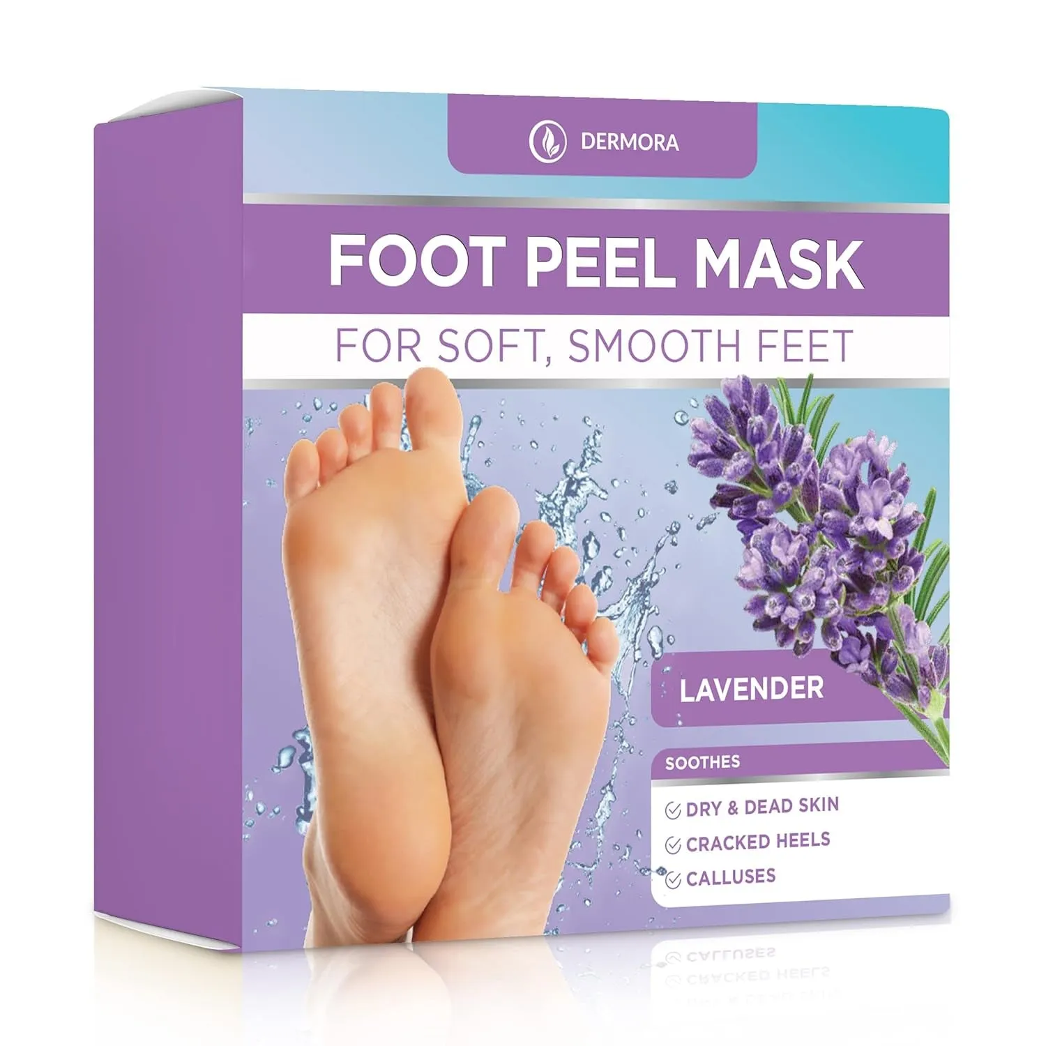Foot Peel Mask - 4 Pack of Regular Size Skin Exfoliating Foot Masks for Dry, Cracked Feet, Callus, Dead Skin Remover for Baby Soft Feet, Original Scent