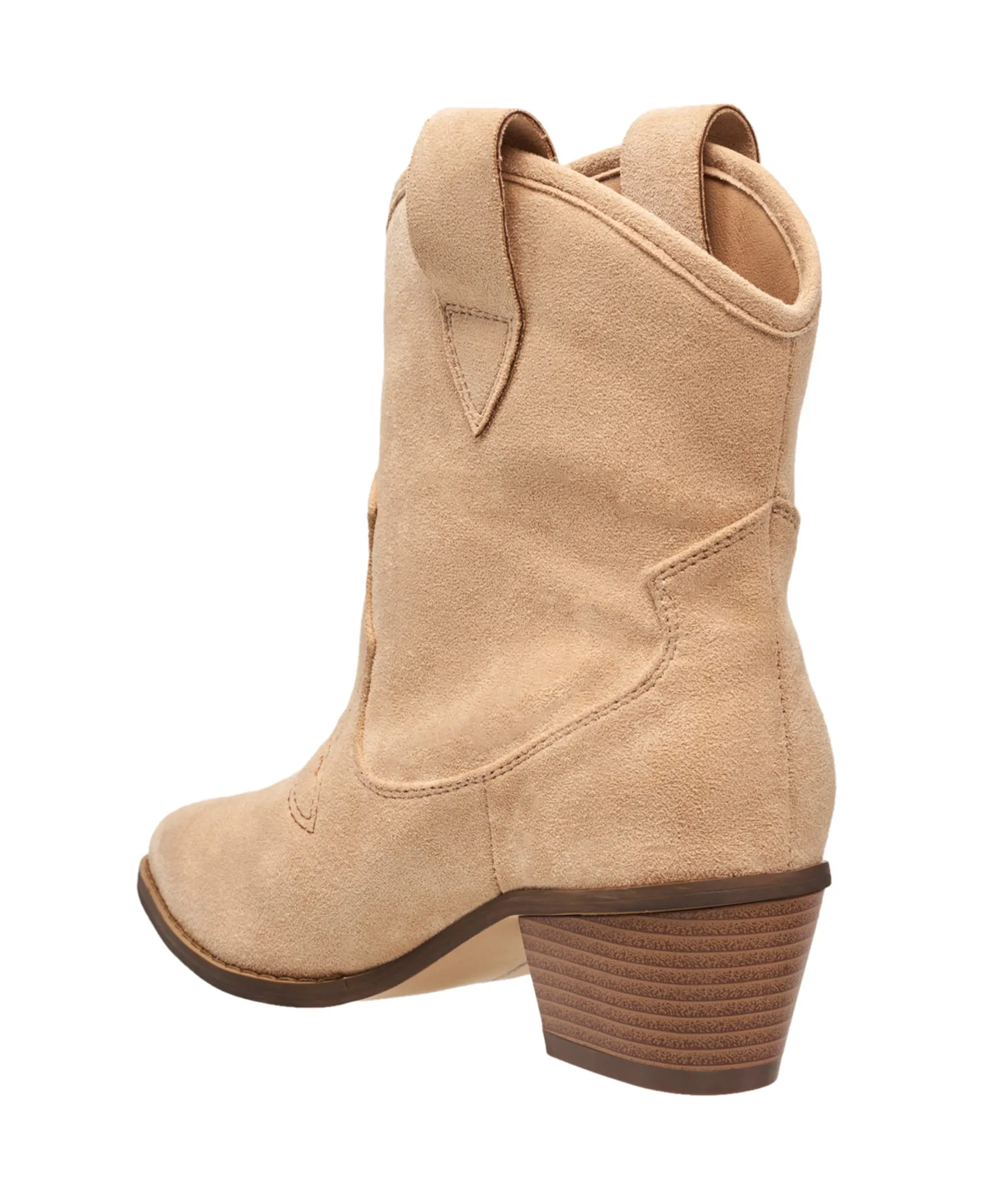 French Connection Carrie Women's Modern Western Cowboy Boots with Pull-Up Tabs in Taupe Size 11