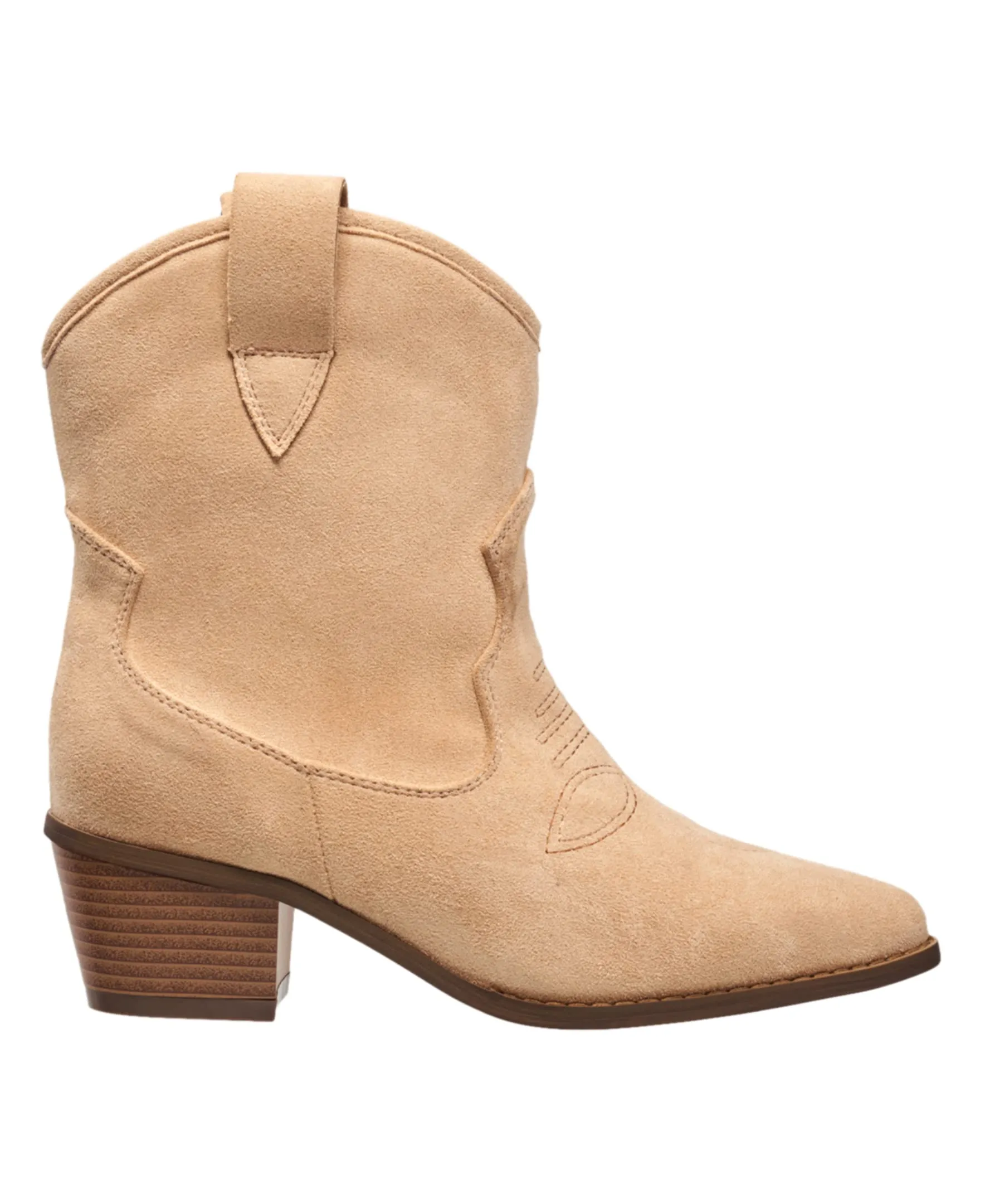 French Connection Carrie Women's Modern Western Cowboy Boots with Pull-Up Tabs in Taupe Size 11