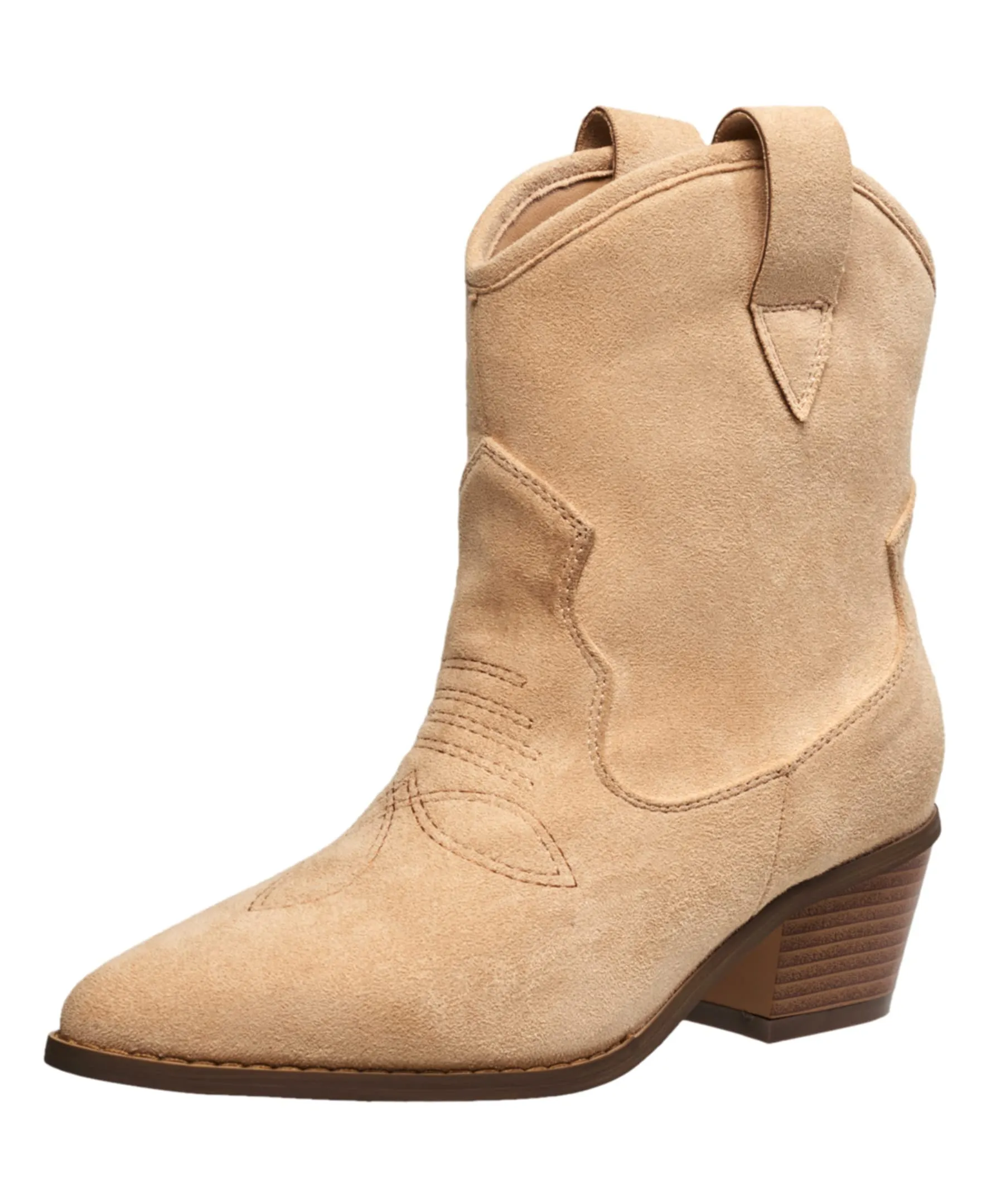 French Connection Carrie Women's Modern Western Cowboy Boots with Pull-Up Tabs in Taupe Size 11