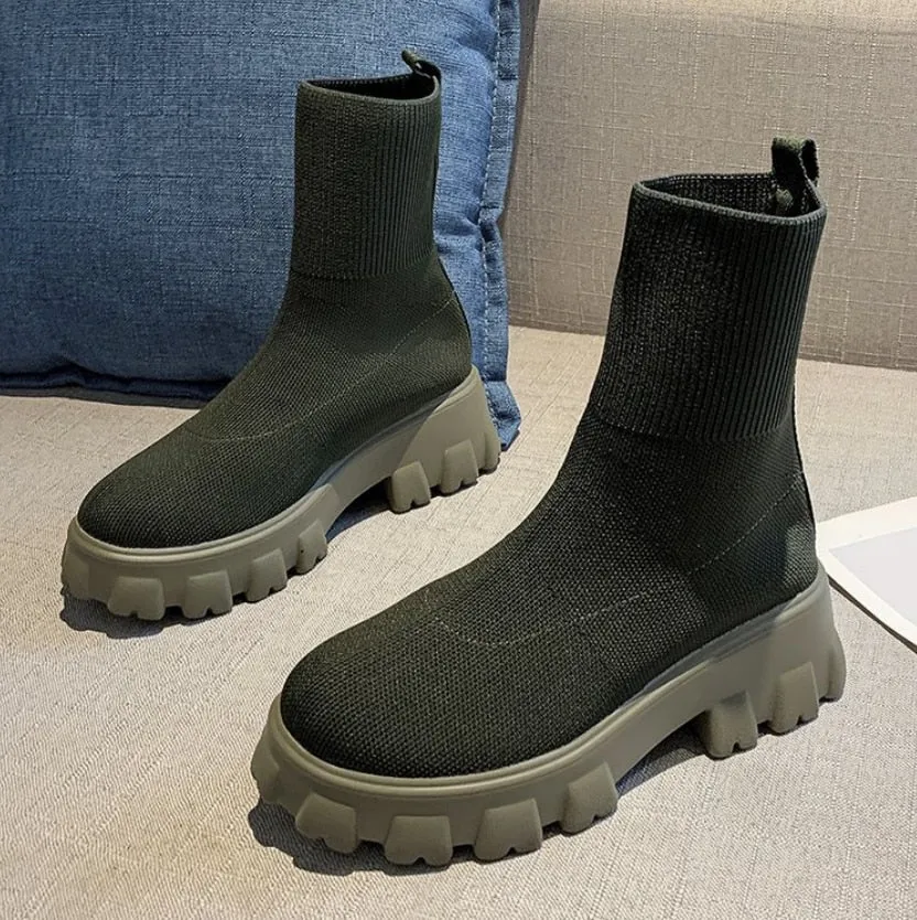 Freya | Ribbed Sock Boots