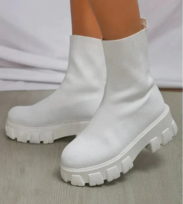 Freya | Ribbed Sock Boots