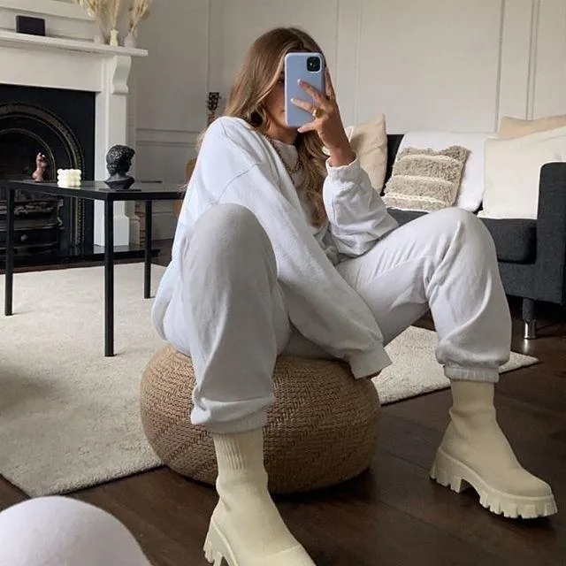 Freya | Ribbed Sock Boots