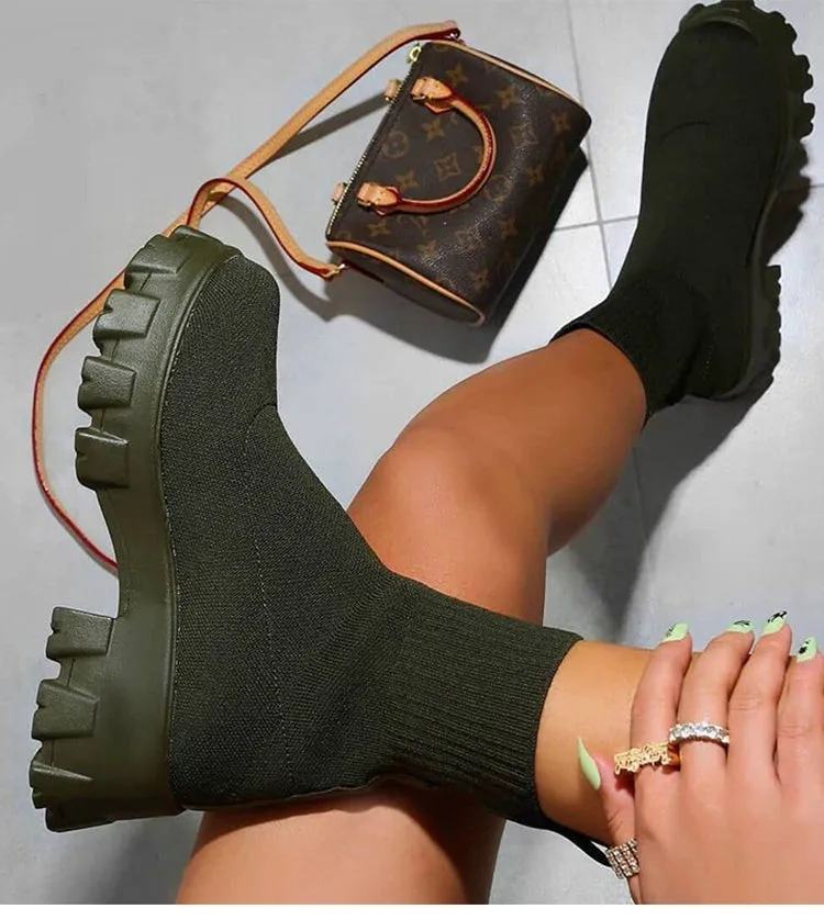 Freya | Ribbed Sock Boots