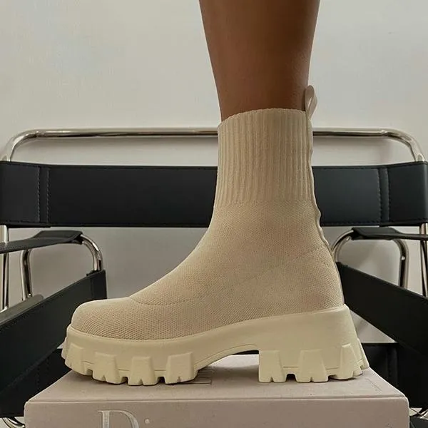 Freya | Ribbed Sock Boots