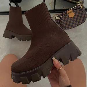 Freya | Ribbed Sock Boots