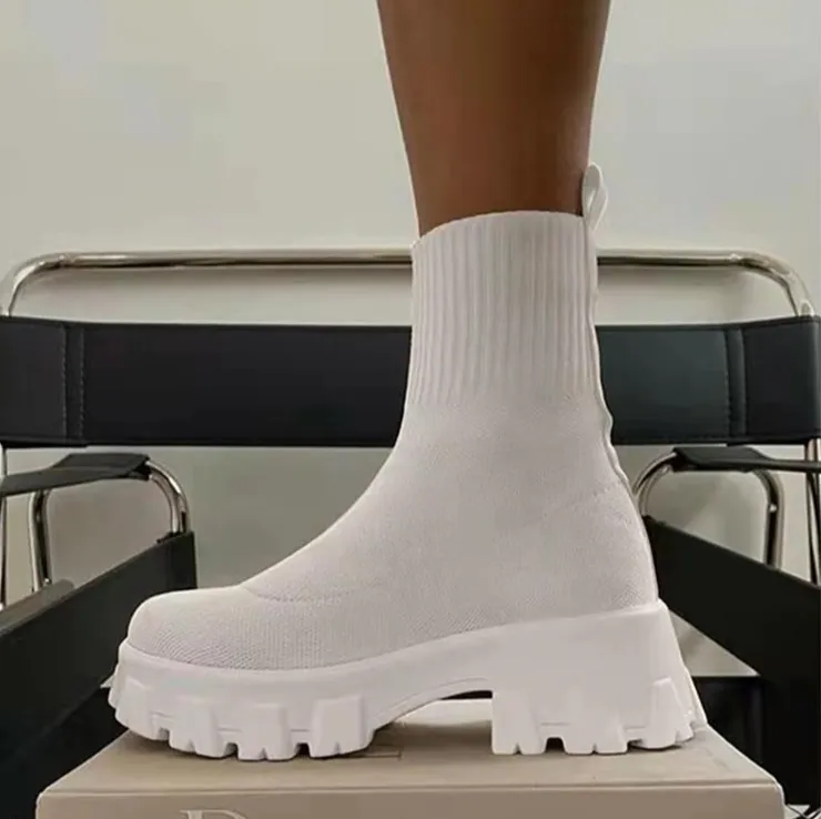 Freya | Ribbed Sock Boots