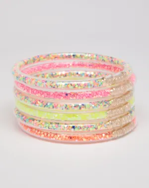 Girls Neon Confetti Waterproof Bracelets