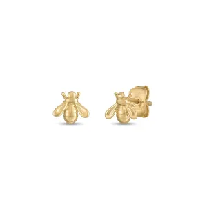 Glossy Bee Stud Earrings (14K)