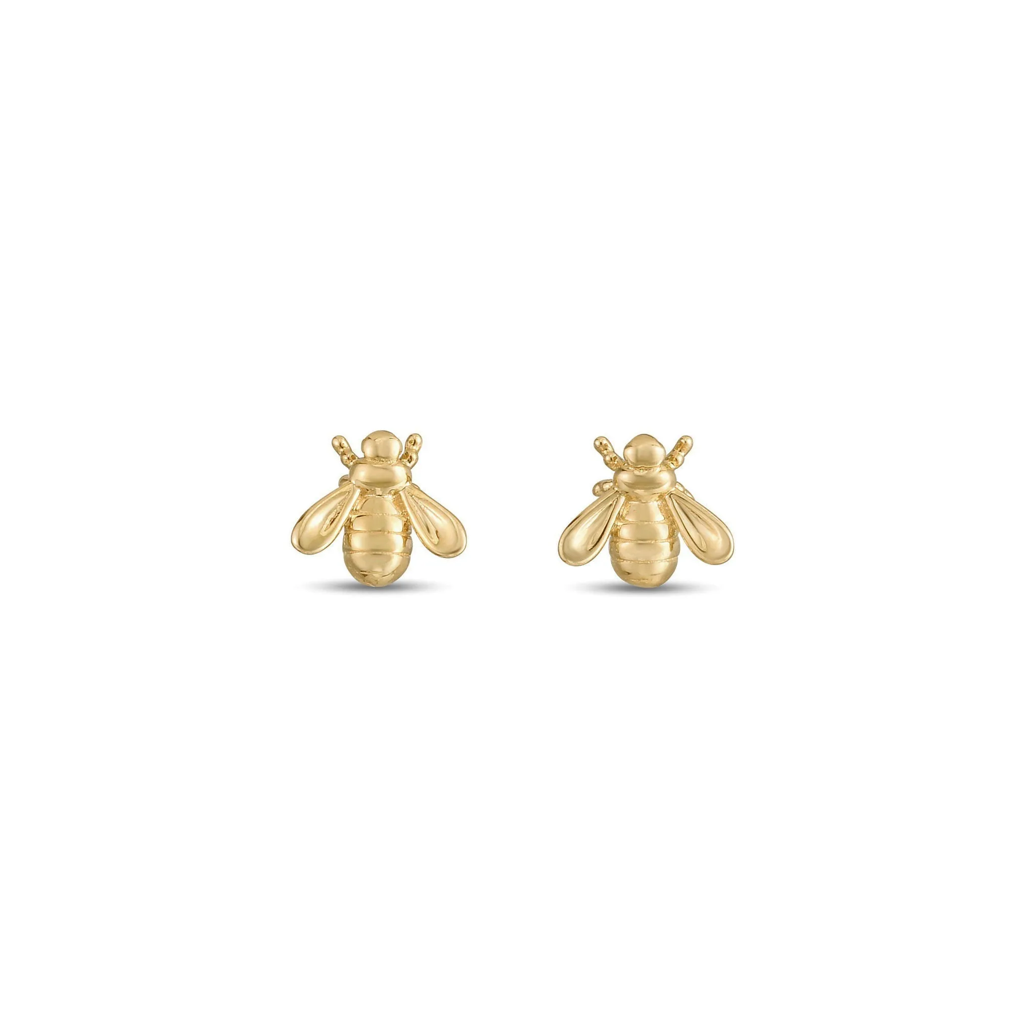 Glossy Bee Stud Earrings (14K)