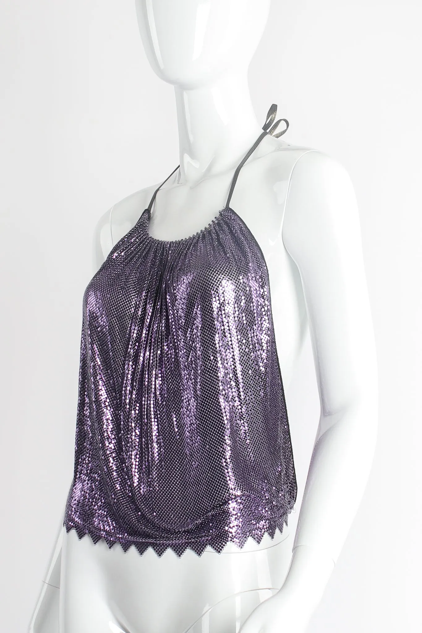 Glossy Purple Metal Mesh Halter