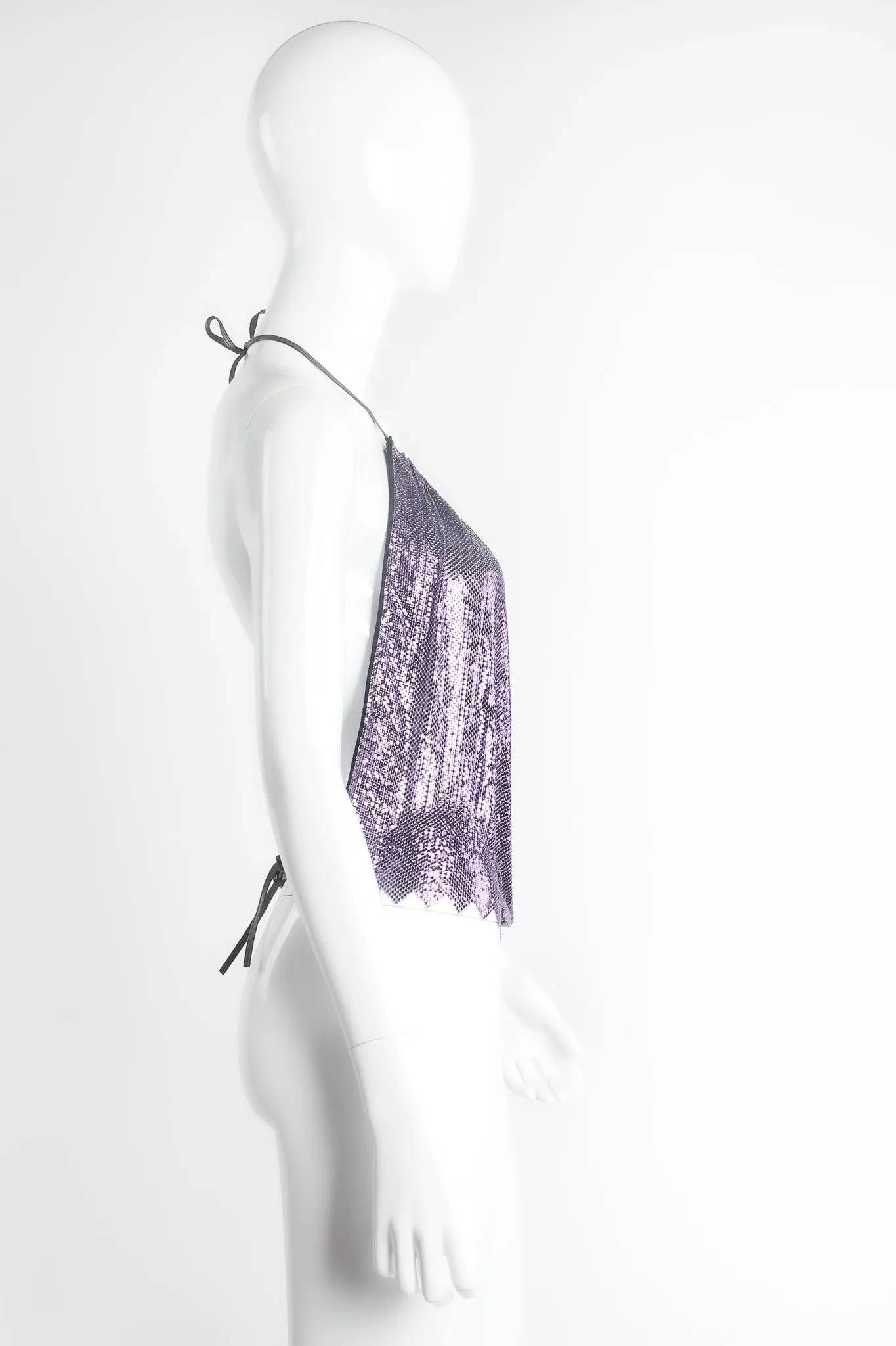 Glossy Purple Metal Mesh Halter