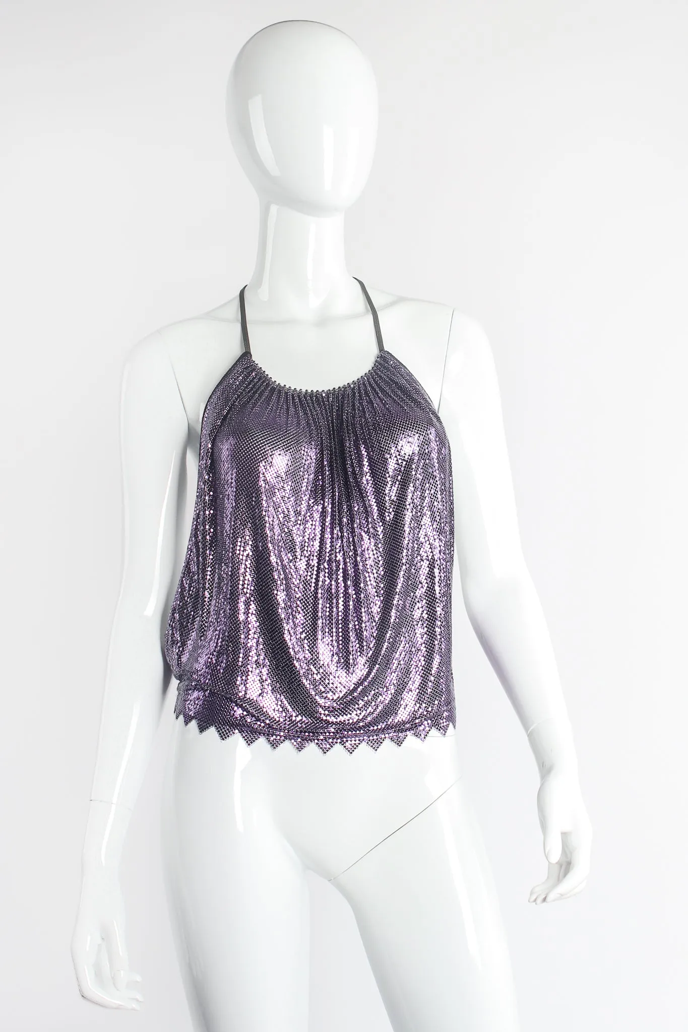 Glossy Purple Metal Mesh Halter