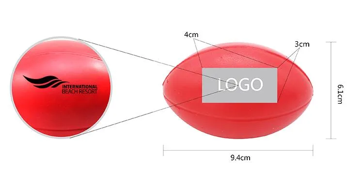Glossy Rugby Design Stress Ball