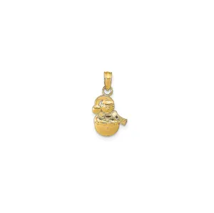 Glossy Scarf Snowman Pendant (14K)