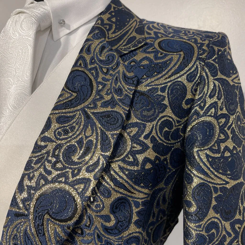 Gold And Blue Paisley Daycoat