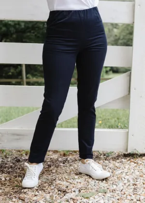 Goondiwindi Cotton - 97% Cotton 3% Spandex Elastic Waist Pant Navy