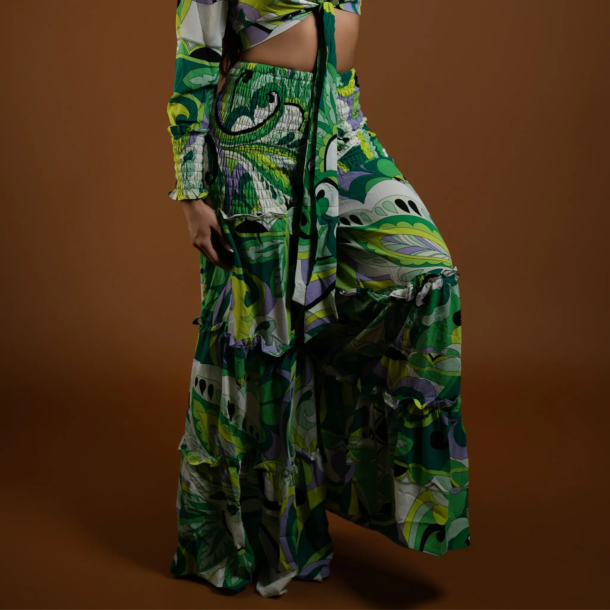 Groove Is In The Heart 2 Piece Set w/ Bell Bottom Pants