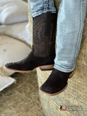 HOMETOWN MEN PYTHON BROWN MATTE SQUARE TOE
