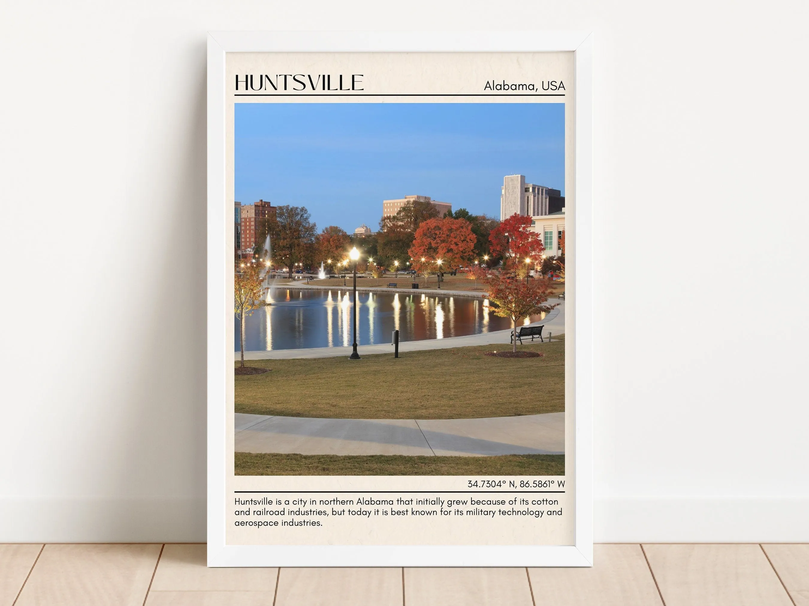 Huntsville Minimal Wall Art, Alabama, USA