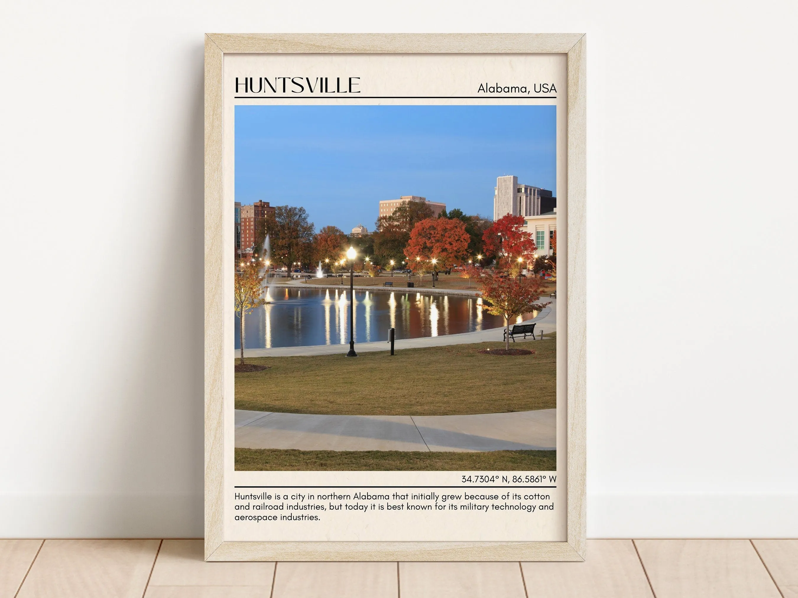 Huntsville Minimal Wall Art, Alabama, USA