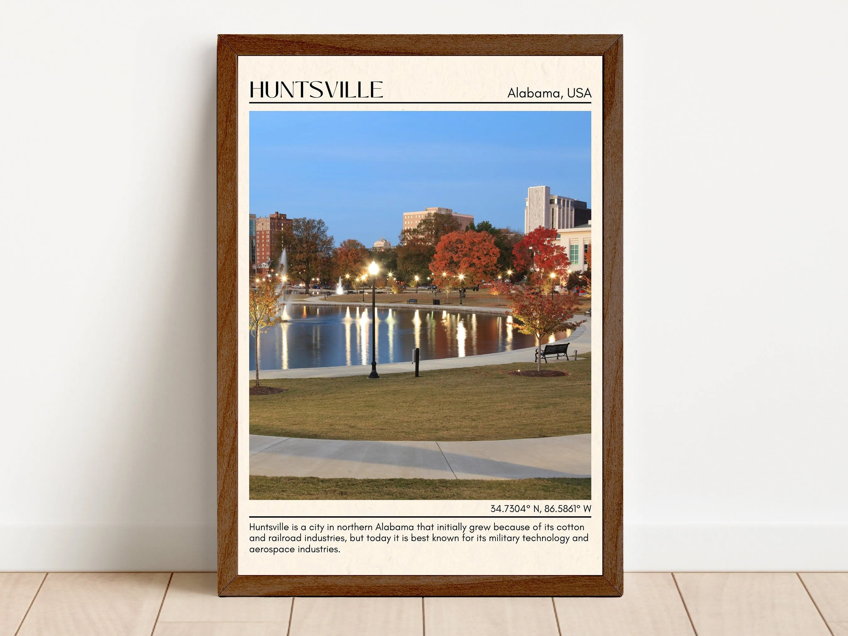 Huntsville Minimal Wall Art, Alabama, USA